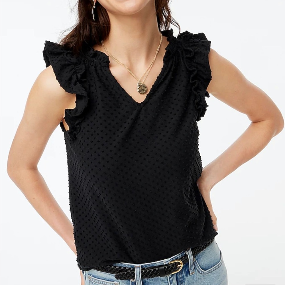 ๐ธ Spring Sale! ๐ธ NWT J. Crew fluttered sleeve dotted top - Picture 1 of 7